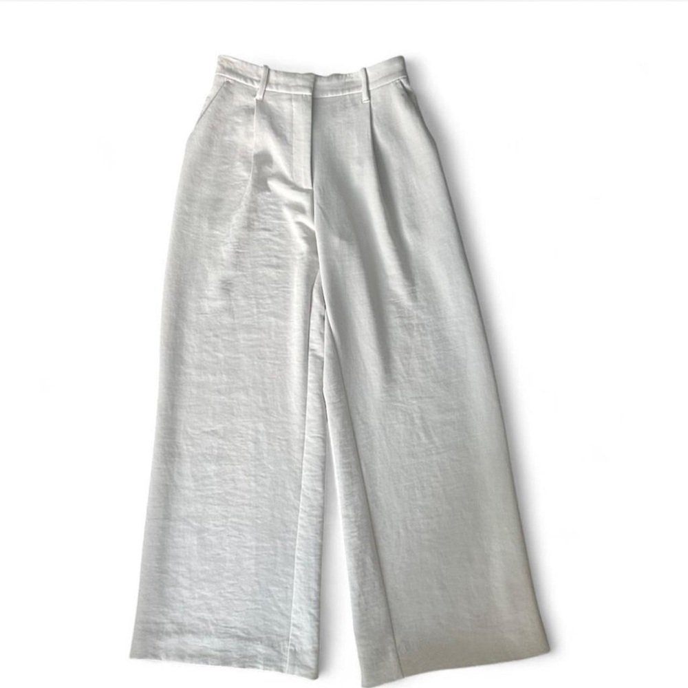 Cream wide leg trousers